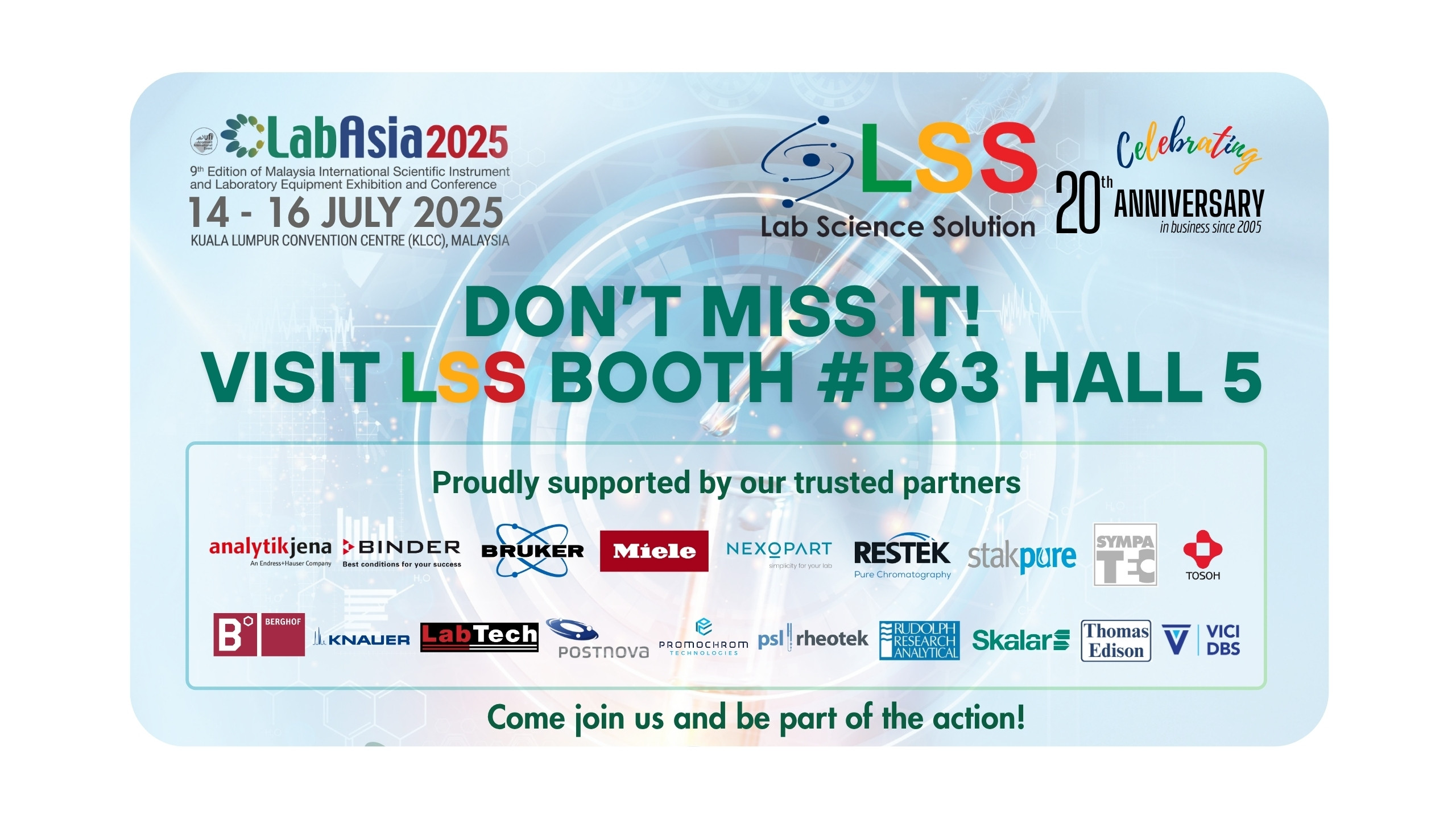 LabAsia 2025 - Join us at Lab Science Solution Booth #B63 in Hall 5 